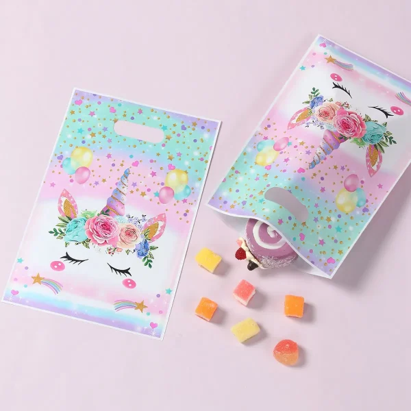 10pcs Handbag Candy Bags Unicorn Birthday Party Decoration Kids Gift Packing Bag 1st Birthday Baby Shower Girl Party Supplies 4
