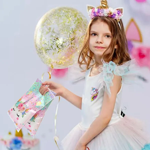 10pcs Handbag Candy Bags Unicorn Birthday Party Decoration Kids Gift Packing Bag 1st Birthday Baby Shower Girl Party Supplies 5