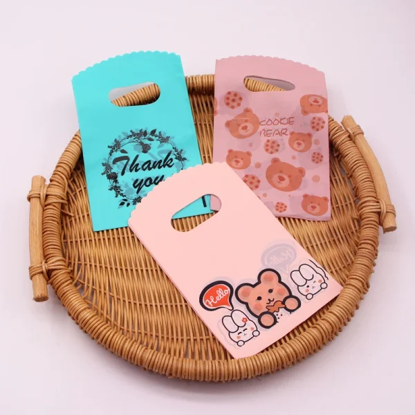 50Pcs/Lot Multi Designs Plastic Bags 9x15cm Mini Gift Bag Party Jewelry Nuts Candy Packaging Bags Nice Plastic Shopping Bag 5