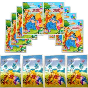 10pcs/lot Winnie Pooh Party Gift Bags Bear Candy Bags Child Party Loot Bags Boy Girl Kids Birthday Party Favor Supplies Decor 1
