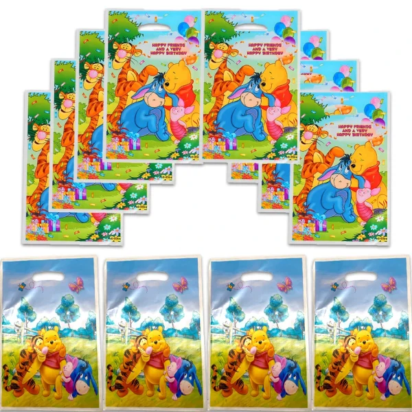 10pcs/lot Winnie Pooh Party Gift Bags Bear Candy Bags Child Party Loot Bags Boy Girl Kids Birthday Party Favor Supplies Decor 1