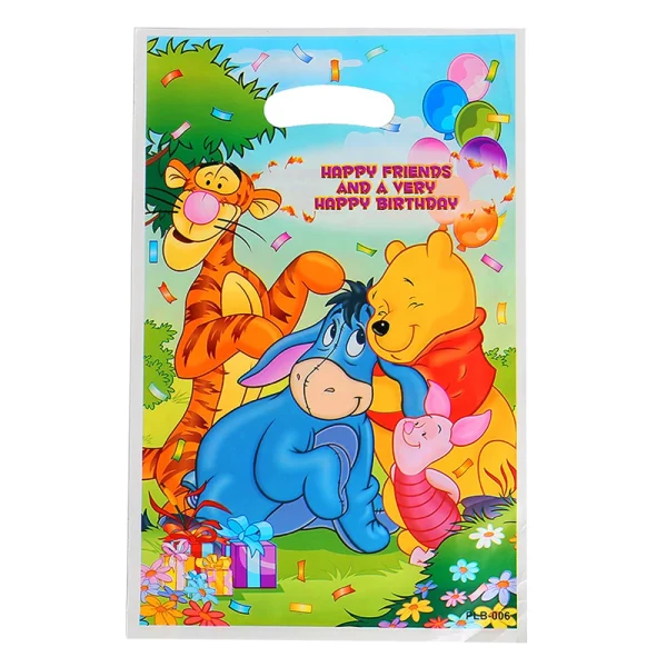 10pcs/lot Winnie Pooh Party Gift Bags Bear Candy Bags Child Party Loot Bags Boy Girl Kids Birthday Party Favor Supplies Decor 2