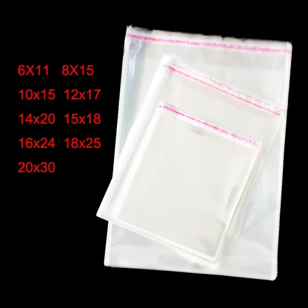 100Pcs Transparent Opp Bags Self Sealing Poly Plastic Bags For Candy Lollipop Cookie Packaging Wedding Party Gift Supplies 3