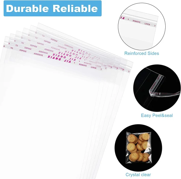 100Pcs Transparent Opp Bags Self Sealing Poly Plastic Bags For Candy Lollipop Cookie Packaging Wedding Party Gift Supplies 4
