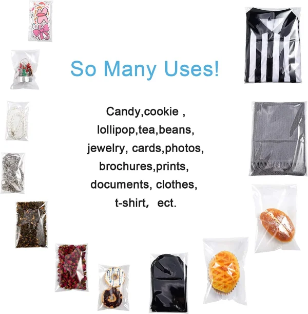 100Pcs Transparent Opp Bags Self Sealing Poly Plastic Bags For Candy Lollipop Cookie Packaging Wedding Party Gift Supplies 5