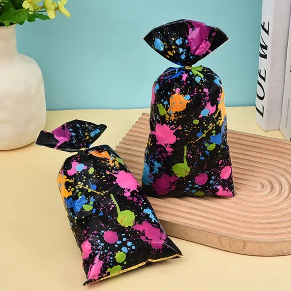 50pcs Art Graffiti Themed Candy Bags Gift Packaging Bags Glow Birthday Party Wedding Decoration Gift Bags Supplies 2