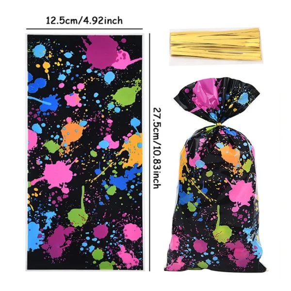 50pcs Art Graffiti Themed Candy Bags Gift Packaging Bags Glow Birthday Party Wedding Decoration Gift Bags Supplies 3