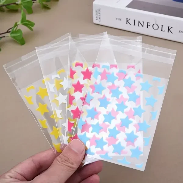 100 pcs Star self-adhesive Bag Essential Packaging Bag For Card Packaging Card Sleeve Gift Packaging Bag Jewelry Packaging Bag 3