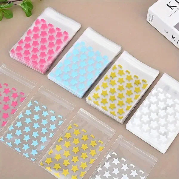 100 pcs Star self-adhesive Bag Essential Packaging Bag For Card Packaging Card Sleeve Gift Packaging Bag Jewelry Packaging Bag 6