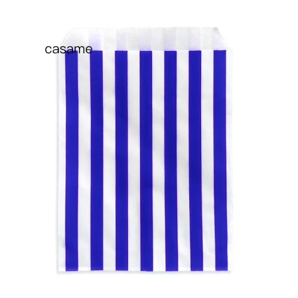 25 pcs 13x18cm Vertical Stripes Party Favor Bags, Kraft Holiday Gift Bags for Candy Buffet, Colorful Paper Goodie Bags 4