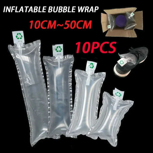 10pcs Inflatable Bubble Wrap Portable Column Shockproof Air Inflatable Packaging Bag Buffer Plastic Fragile Wrap Transportation 4