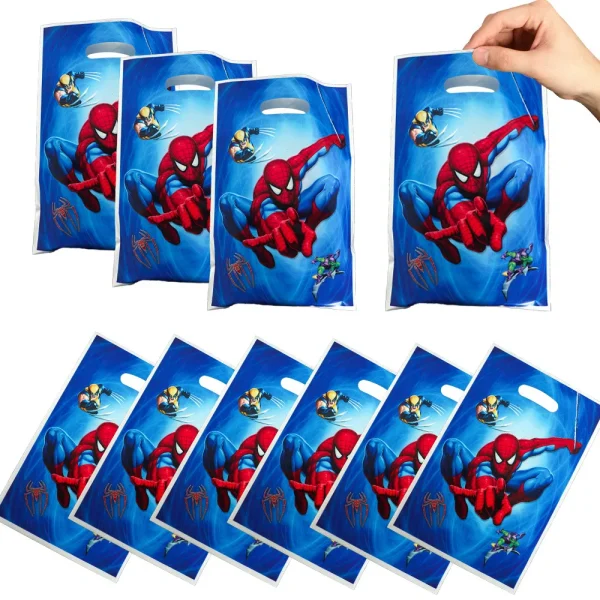 10/40pcs Spiderman Gift Bag Candy Loot Bag Cartoon Theme Party Festival Event Spiderman Birthday Decoration Favor Party Supplies 2