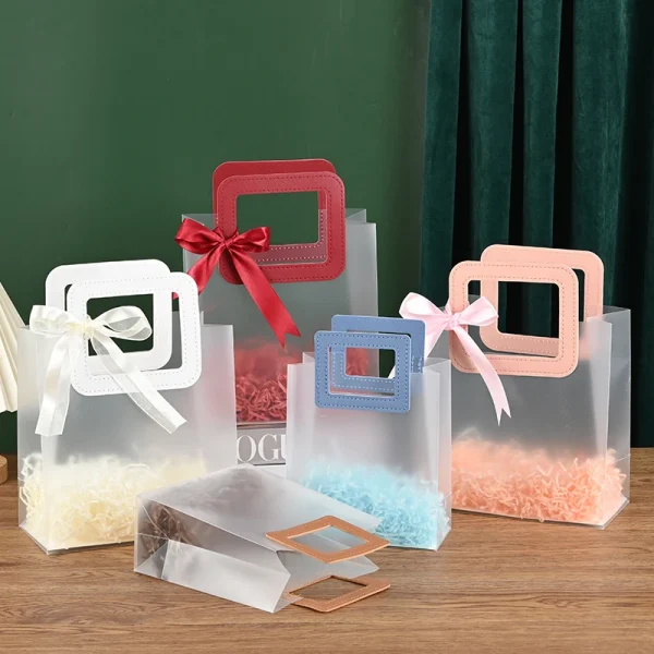 PVC Gift Bags Packing Bag with Handle Wedding Accessories Festival Souvenir Party Present Candy Jewelry Packaging Home 4