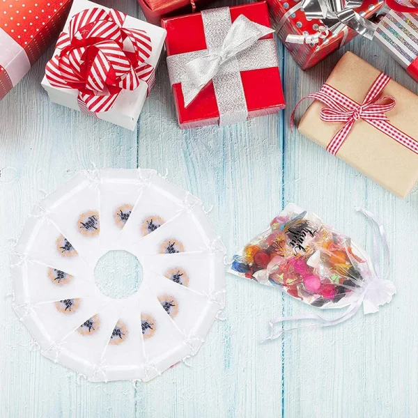 50pcs Thankyou Gift Bag Embroidery Jewelry Bag Elegant Thankyou Party Favor Bag Organzas Bag Suitable for Small Gifts 3