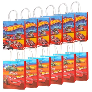 Hot Car Happy Birthday Party Decoration Gift Bags Wheels Wild Wheels Race Car Candy Bags for Birthday Party Favors 1