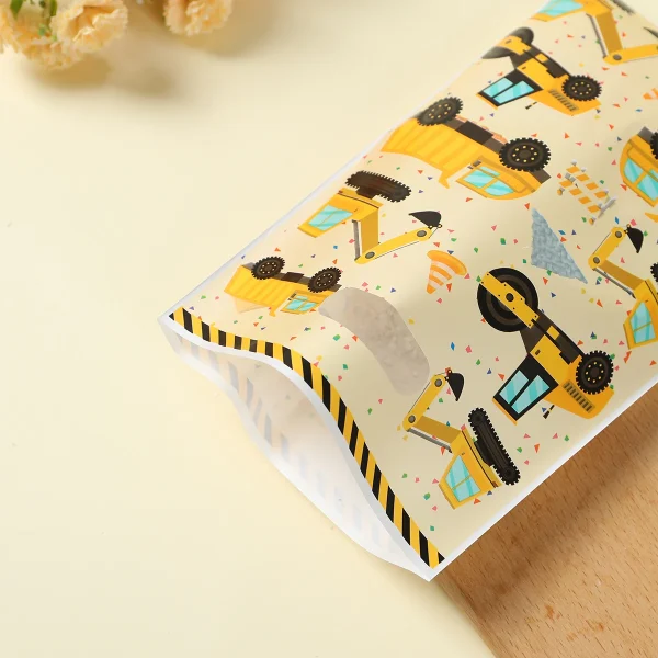 Construction Candy Bags Cookie Candy Bags Engineering Vehicle Theme Birthday Party Decor Kids Boy Baby Shower Supplies Gift Bags 4