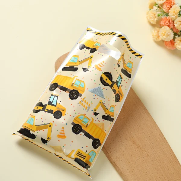 Construction Candy Bags Cookie Candy Bags Engineering Vehicle Theme Birthday Party Decor Kids Boy Baby Shower Supplies Gift Bags 5