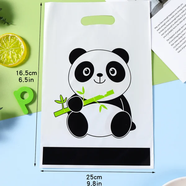 Disposable Plastic Gift Bag with Panda Pattern, for Party Decoration, Theme party, Birthday Party Gift Bag,25pcs 3