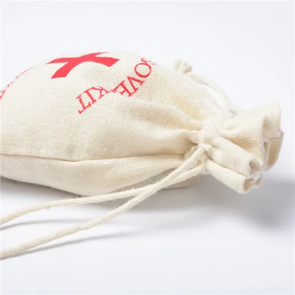 10/30pcs Wedding Favor Holder Bag Hangover Kit Bags for Guests Gift Red Cross Cotton Linen Pouches Festival Event Party Supplies 4