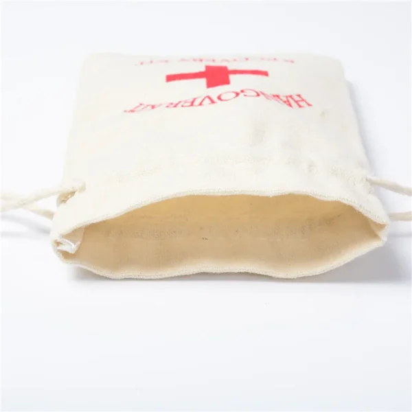 10/30pcs Wedding Favor Holder Bag Hangover Kit Bags for Guests Gift Red Cross Cotton Linen Pouches Festival Event Party Supplies 5