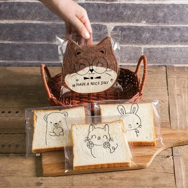 100Pcs Bags To Pack Products Bread Bag Sandwich Bag Packaging Bags Cookie Sandwich Bag Plastic Bags 1