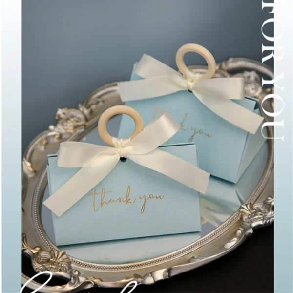 Large Triangle Shape Paper Bag Packaging Box With Handles Wedding Gifts For Guests Candy Boxes For Wedding Baby Shower Party 3