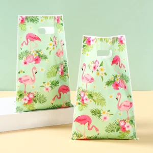 Hawaiian Flamingo Handy Gift Bag Summer Beach Birthday Party Decorations Kids Favors Candy Cookie Bag Hawaii Luau Tropical Party 1