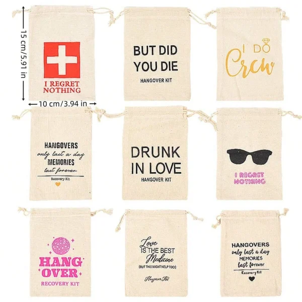 10pcs hangover bag,only last a day MEMORIES last forever Wedding Gift Bag,Single Pie Recovery Kit,Anti Resaca 2