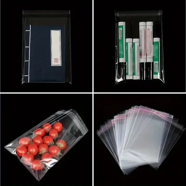200pcs Transparent Self-Seal Cellophane Bags – Multipurpose & Assorted Sizes for Treats, Jewelry, Party Favors & Gifts 5