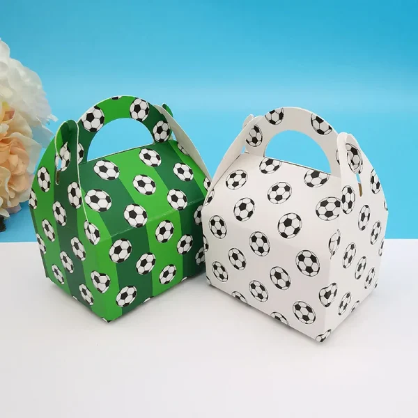 12Pcs Mini Football Candy Box Portable Cartoon Kids Birthday Favor Gift Box Chocolate Packaging Bags Baby Shower Party Decor 2