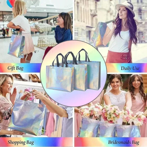 New Premium Wedding Party Tote Large Capacity Reusable Nonwoven Shopping Bag Bridesmaid Gift Bags Fashion Accessories 6