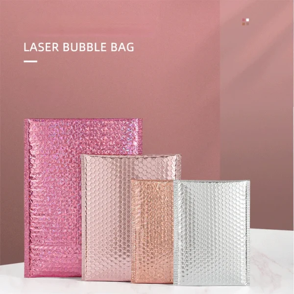 10Pcs/Lot Bubble Mailers Aluminized Bags Laser Envelope Self Seal Postal Gift Packaging Bags Book Shipping Package Colorful Bags 6