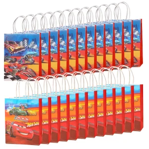 24pcs Hot Car Happy Birthday Party Decoration Gift Bags Wheels Wild Wheels Race Car Candy Bags for Birthday Party Favors 1