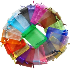 25/50/100pcs Organza Gift Bag Multicolor Drawstring Pouches For Candy Jewelry Bag Packing Wedding Gift Bags Organza Bag 1