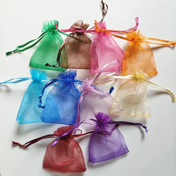 25/50/100pcs Organza Gift Bag Multicolor Drawstring Pouches For Candy Jewelry Bag Packing Wedding Gift Bags Organza Bag 3