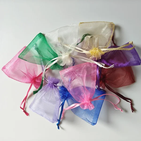 25/50/100pcs Organza Gift Bag Multicolor Drawstring Pouches For Candy Jewelry Bag Packing Wedding Gift Bags Organza Bag 4