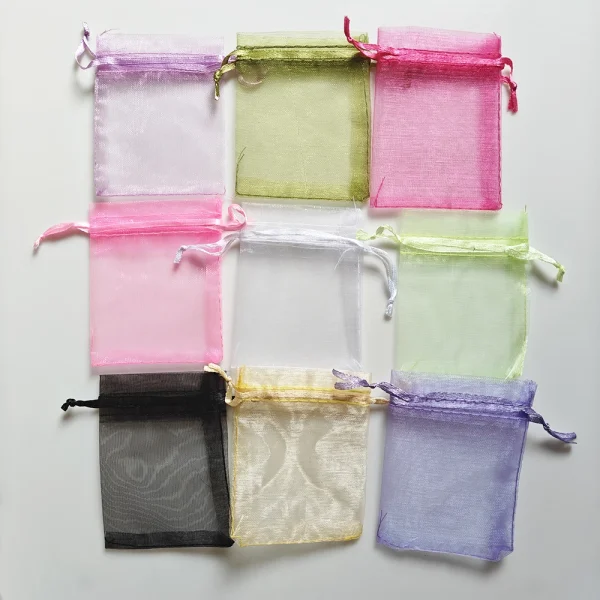 25/50/100pcs Organza Gift Bag Multicolor Drawstring Pouches For Candy Jewelry Bag Packing Wedding Gift Bags Organza Bag 5