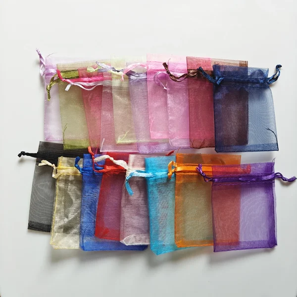 25/50/100pcs Organza Gift Bag Multicolor Drawstring Pouches For Candy Jewelry Bag Packing Wedding Gift Bags Organza Bag 6