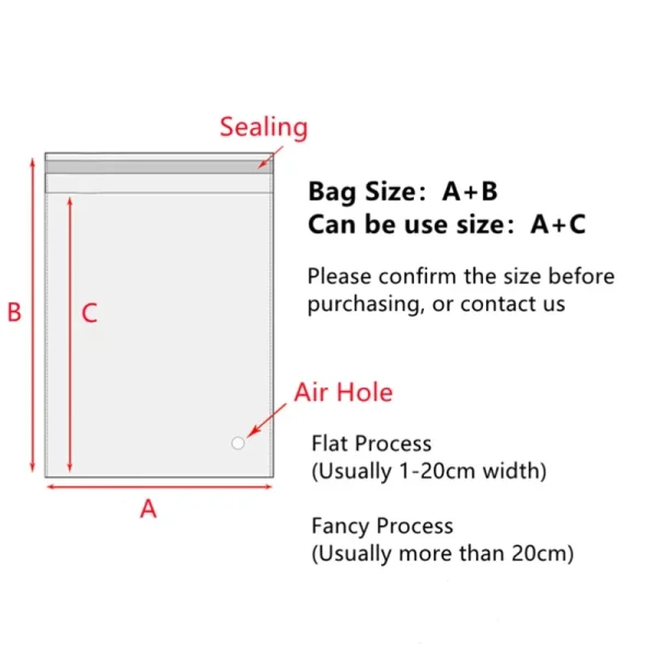 200pcs Transparent Self-Adhesive Plastic Bags for Cookies Candies Jewelry Gifts Postcards - Cellophane Packaging Pouches 5-silk 6