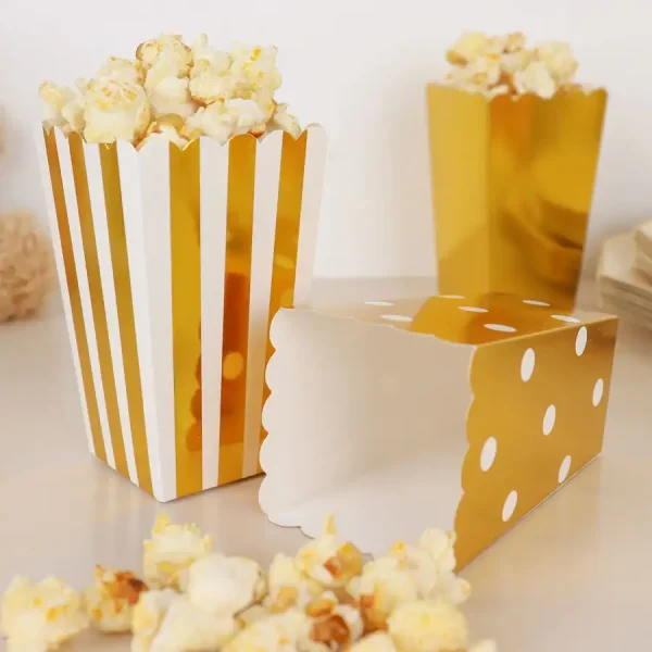 Popcorn Boxes Mini Paper Box Cardboard Container for Party Disposable Snack Candy Bags Popcorn Holder for Birthday Wedding 1