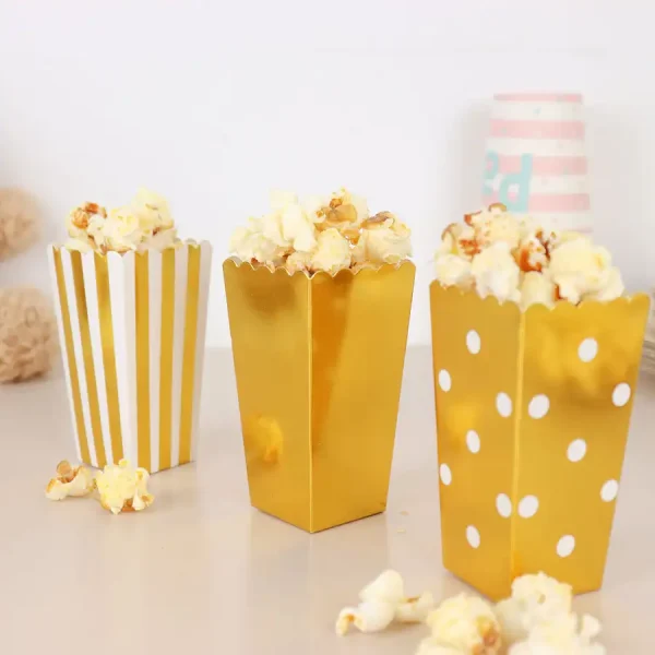 Popcorn Boxes Mini Paper Box Cardboard Container for Party Disposable Snack Candy Bags Popcorn Holder for Birthday Wedding 2
