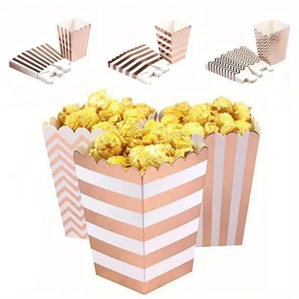 Popcorn Boxes Mini Paper Box Cardboard Container for Party Disposable Snack Candy Bags Popcorn Holder for Birthday Wedding 3