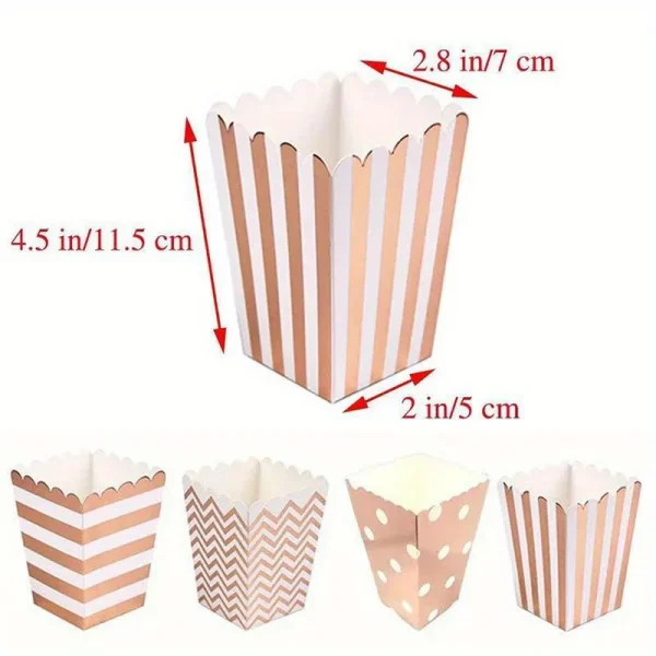 Popcorn Boxes Mini Paper Box Cardboard Container for Party Disposable Snack Candy Bags Popcorn Holder for Birthday Wedding 5