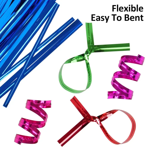 800 Pcs 2.36''-7.87" Twist Ties Plastic Metallic Twist Ties For Bags Wire Tie Reusable Twist Bread Ties For Household Office Use 3