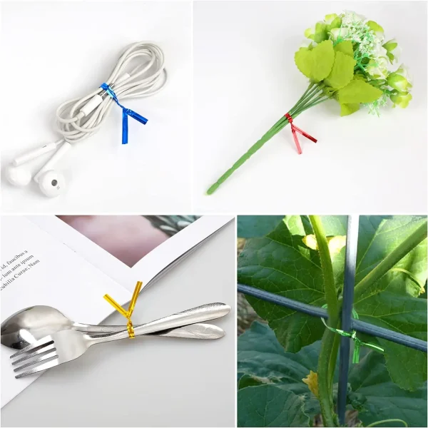 800 Pcs 2.36''-7.87" Twist Ties Plastic Metallic Twist Ties For Bags Wire Tie Reusable Twist Bread Ties For Household Office Use 6