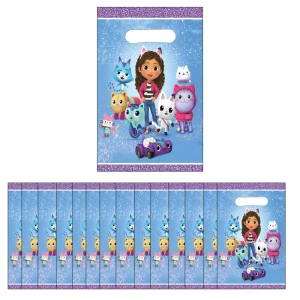10pcs Blue Gabby Doll House Party Gift Bag Cartoon Theme Party Supplies Candy Bag Storage Bag Party Decoration 1