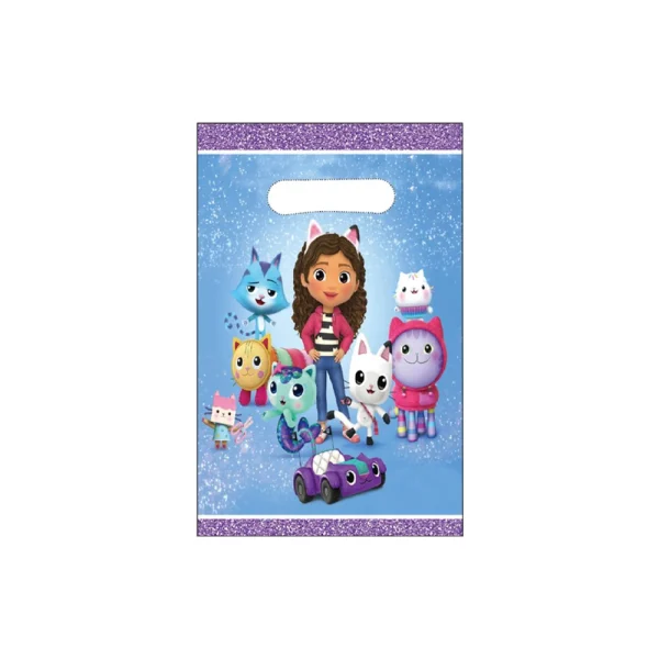 10pcs Blue Gabby Doll House Party Gift Bag Cartoon Theme Party Supplies Candy Bag Storage Bag Party Decoration 3