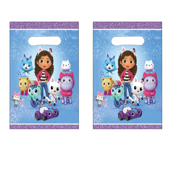 10pcs Blue Gabby Doll House Party Gift Bag Cartoon Theme Party Supplies Candy Bag Storage Bag Party Decoration 6