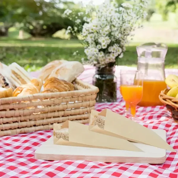 50/100 Pcs Sandwich Wrappers Oil-Proof Bags Party Favor Bag Envelopes Merchandise Bags For Snack Cookie Popcorn Disposable Paper 3