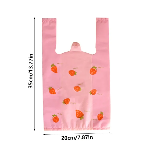 50pcsFolding Shopping Bag Storage Bag Strawberry Handbags Tote Bag Waterproof Eco-Friendly Tote Pouch Women Organizers 2